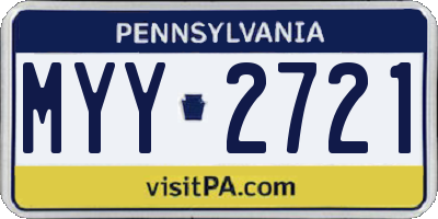 PA license plate MYY2721