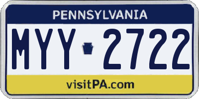 PA license plate MYY2722