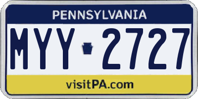 PA license plate MYY2727