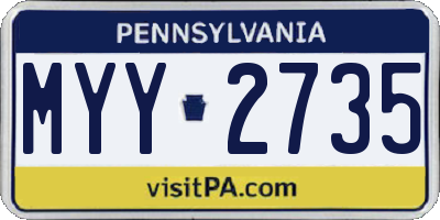 PA license plate MYY2735