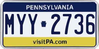 PA license plate MYY2736