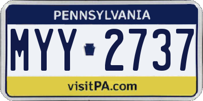 PA license plate MYY2737