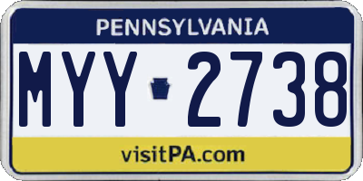 PA license plate MYY2738