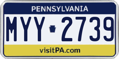 PA license plate MYY2739