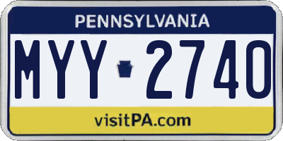 PA license plate MYY2740