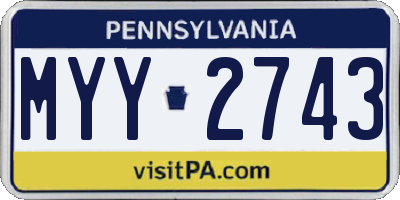 PA license plate MYY2743