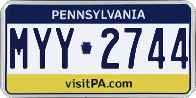 PA license plate MYY2744