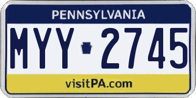 PA license plate MYY2745