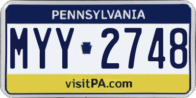 PA license plate MYY2748