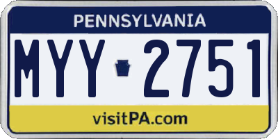 PA license plate MYY2751