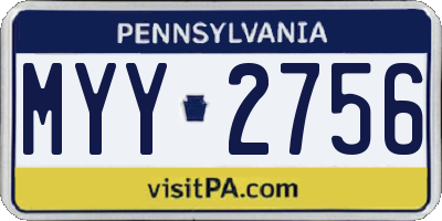 PA license plate MYY2756