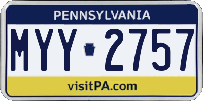 PA license plate MYY2757