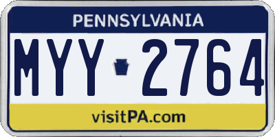 PA license plate MYY2764