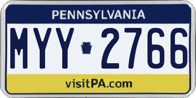 PA license plate MYY2766