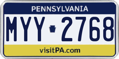 PA license plate MYY2768