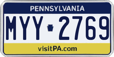 PA license plate MYY2769