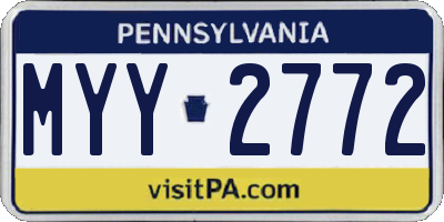PA license plate MYY2772