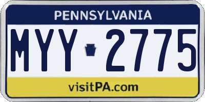 PA license plate MYY2775