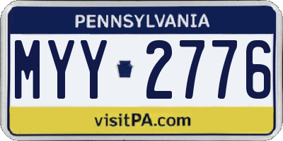 PA license plate MYY2776