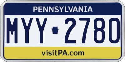 PA license plate MYY2780