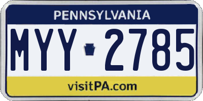 PA license plate MYY2785
