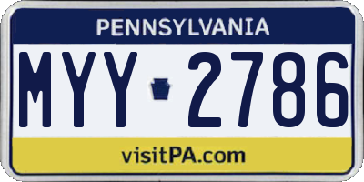 PA license plate MYY2786