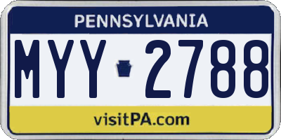 PA license plate MYY2788