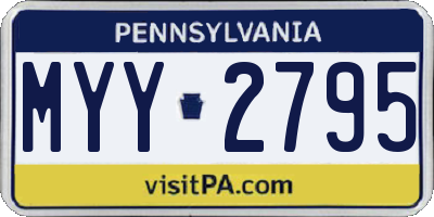 PA license plate MYY2795