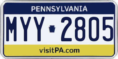 PA license plate MYY2805