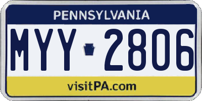 PA license plate MYY2806