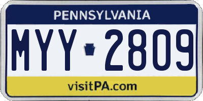 PA license plate MYY2809