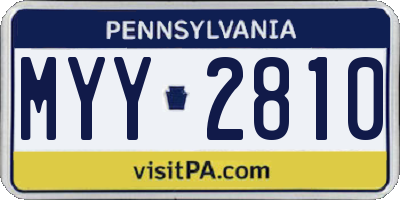 PA license plate MYY2810