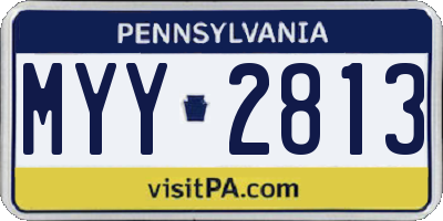 PA license plate MYY2813