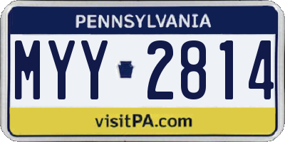 PA license plate MYY2814