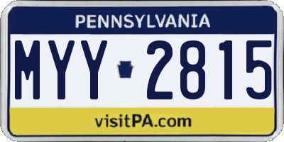 PA license plate MYY2815