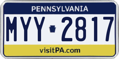 PA license plate MYY2817