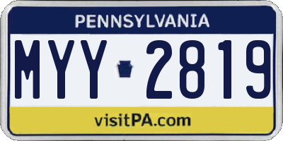 PA license plate MYY2819
