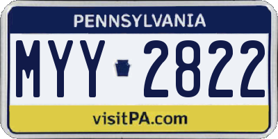 PA license plate MYY2822