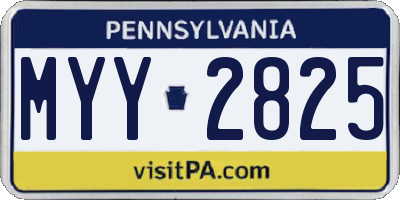 PA license plate MYY2825