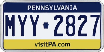 PA license plate MYY2827