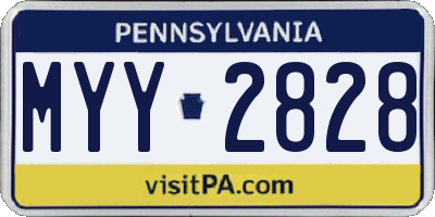PA license plate MYY2828