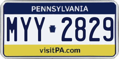 PA license plate MYY2829