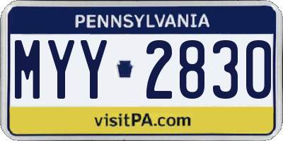 PA license plate MYY2830