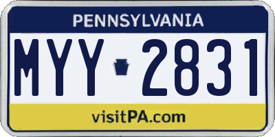 PA license plate MYY2831