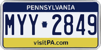 PA license plate MYY2849