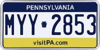 PA license plate MYY2853