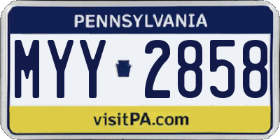 PA license plate MYY2858