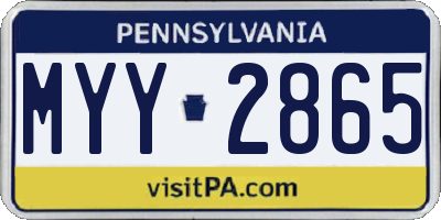 PA license plate MYY2865
