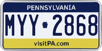 PA license plate MYY2868