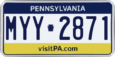 PA license plate MYY2871